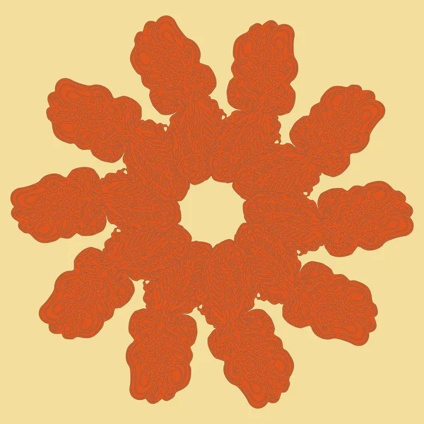 Basit renkli soyut mandala. Parlak dairesel süsleme basit şekiller oluşur. 