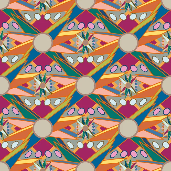 Çiçekler, vektör çizim ile çok renkli geometrik seamless modeli 