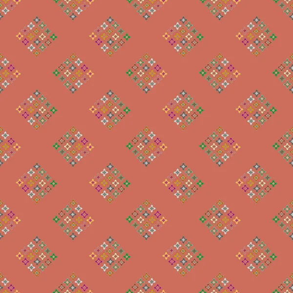 Çiçekler, vektör çizim ile çok renkli geometrik seamless modeli 