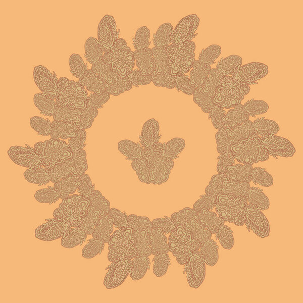 New symmetrical mandala in style zentangle inspired art with doodle. 