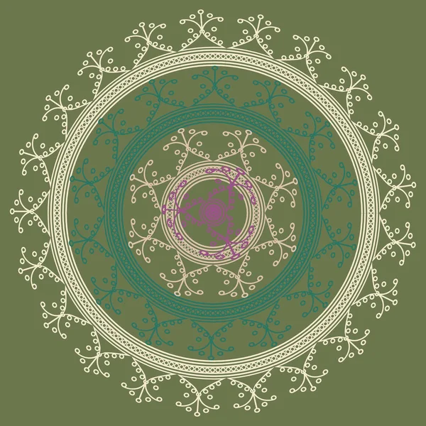 Basit renkli soyut mandala. Parlak dairesel süsleme basit şekiller oluşur. 