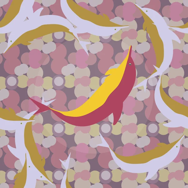 Yunuslar su altında çizim arka planı için bir sürü ile sorunsuz doku