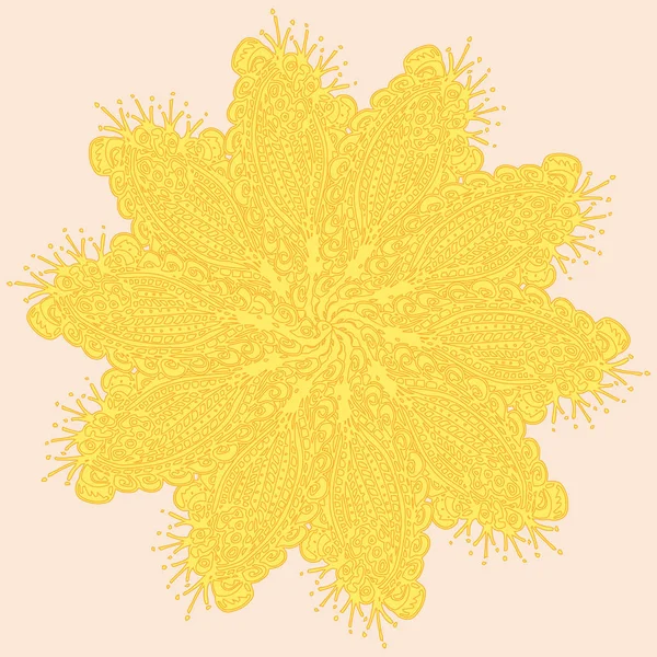 Basit renkli soyut mandala. Parlak dairesel süsleme basit şekiller oluşur. 