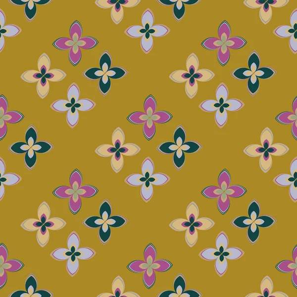 Çiçekler, vektör çizim ile çok renkli geometrik seamless modeli 