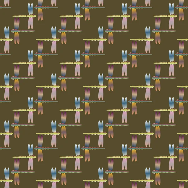 Dekoratif renkli seamless modeli ile şirin yusufçuk