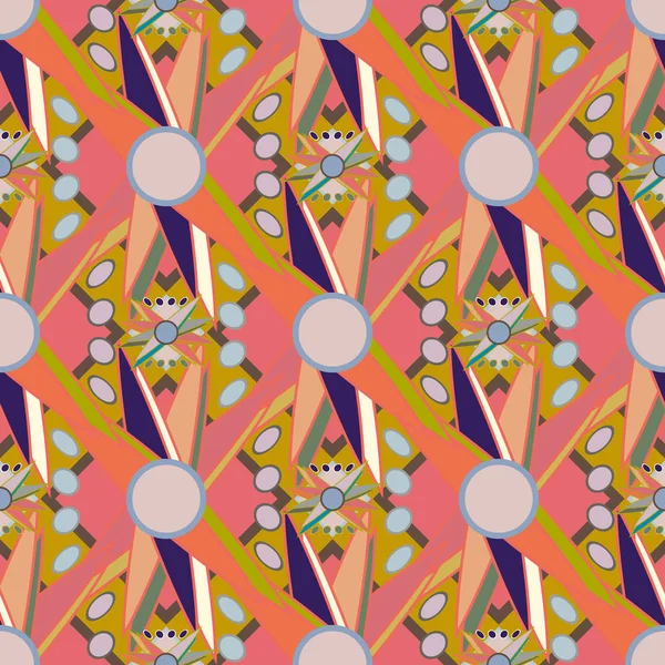 Çiçekler, vektör çizim ile çok renkli geometrik seamless modeli 