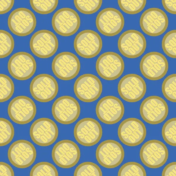 Satılan dışarı Dikişsiz desen metinle. Pop sanat tasarım ve renk doku ile yuvarlak başlık içinde alt yazı. Bir arka plan üzerinde etiket.