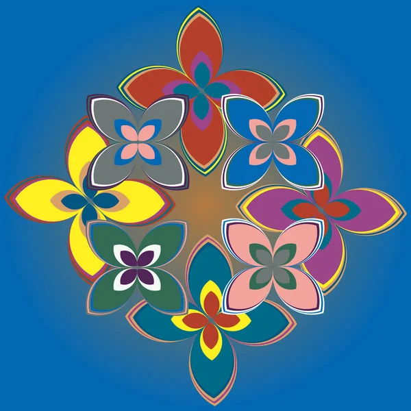 Geometrik çiçek simge vektör çizim 