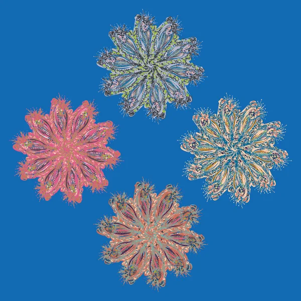 Stil zentangle yeni simetrik mandala doodle ile sanat esin kaynağı oldu. Duvar kağıdı, desen dolgularını, web sayfaları, yüzey dokuları için dekoratif nesne-ebilmek var olmak kullanılmış.