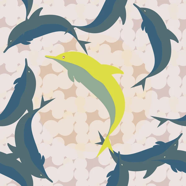 Yunuslar su altında çizim arka planı için bir sürü ile sorunsuz doku