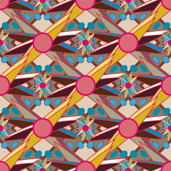 Çiçekler, vektör çizim ile çok renkli geometrik seamless modeli 