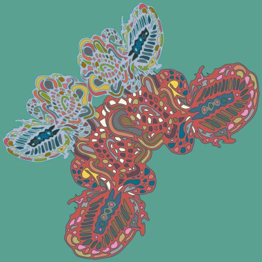 Kelebek doodle yeni tasarım zentangle sanat ilham