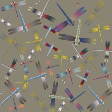 Dekoratif renkli seamless modeli ile şirin yusufçuk