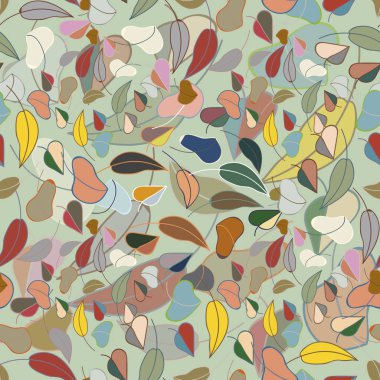 sonbahar yaprakları seamless modeli, vektör çizim 