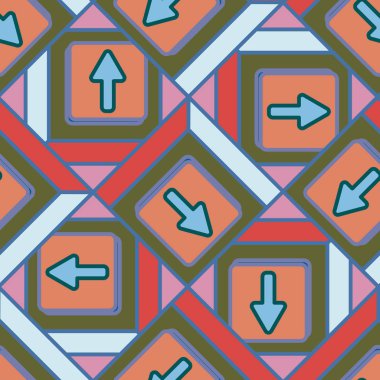 Ok düğmeleri ile Dikişsiz soyut desen