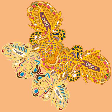 Kelebek doodle yeni tasarım zentangle sanat ilham