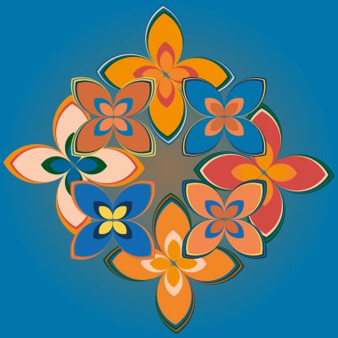 Geometrik çiçek simge vektör çizim 