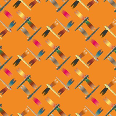 Dekoratif renkli seamless modeli ile şirin yusufçuk