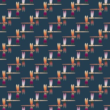 Dekoratif renkli seamless modeli ile şirin yusufçuk