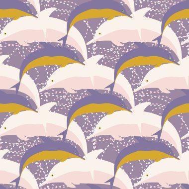 Yunuslar su altında çizim arka planı için bir sürü ile sorunsuz doku