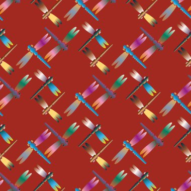 Dekoratif renkli seamless modeli ile şirin yusufçuk