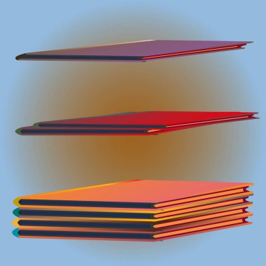 Renkli Notebook yığınları. Vektör çizim