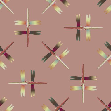 Dekoratif renkli seamless modeli ile şirin yusufçuk