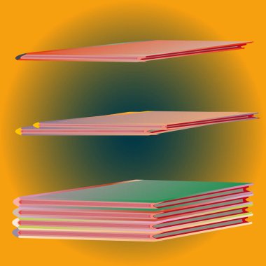 Renkli Notebook yığınları. Vektör çizim