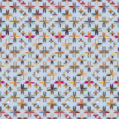 Çiçekler, vektör çizim ile çok renkli geometrik seamless modeli 