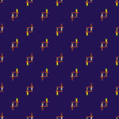 Dekoratif renkli seamless modeli ile şirin yusufçuk