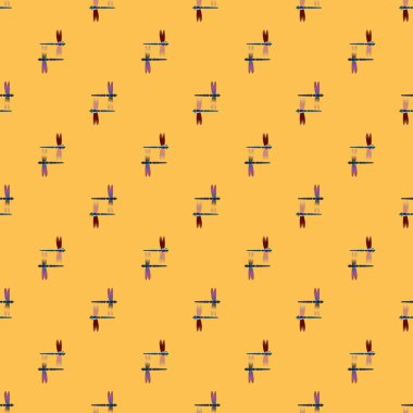 Dekoratif renkli seamless modeli ile şirin yusufçuk