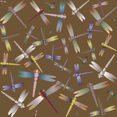 Dekoratif renkli seamless modeli ile şirin yusufçuk