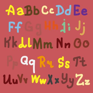 Elle çizilmiş alfabe. Boyalı harfleri fırça. El yazı ve özel tipografi tasarımları logo ve afiş, davetiye ve kartları için