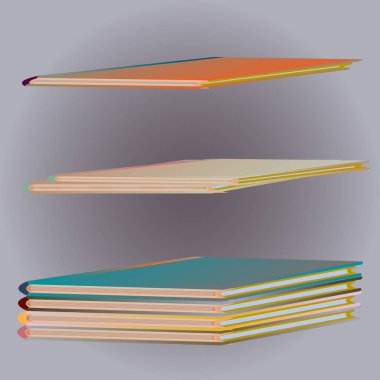 Renkli Notebook yığınları. Vektör çizim