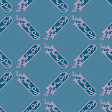 Kimya test tüpleri parlak arka plan üzerinde. Seamless modeli.