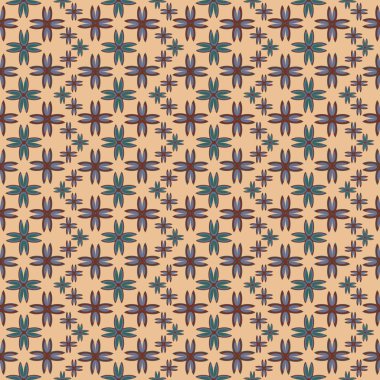 Çiçekler, vektör çizim ile çok renkli geometrik seamless modeli 