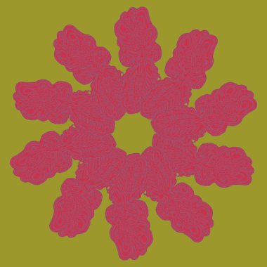 Basit renkli soyut mandala. Parlak dairesel süsleme basit şekiller oluşur. 