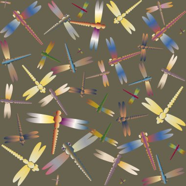 Dekoratif renkli seamless modeli ile şirin yusufçuk