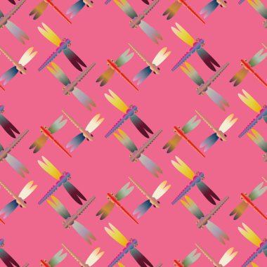 Dekoratif renkli seamless modeli ile şirin yusufçuk