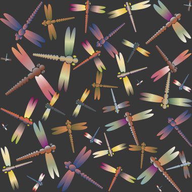 Dekoratif renkli seamless modeli ile şirin yusufçuk