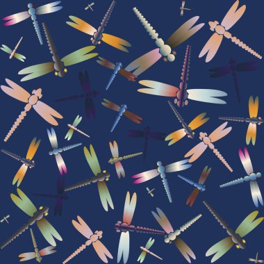 Dekoratif renkli seamless modeli ile şirin yusufçuk