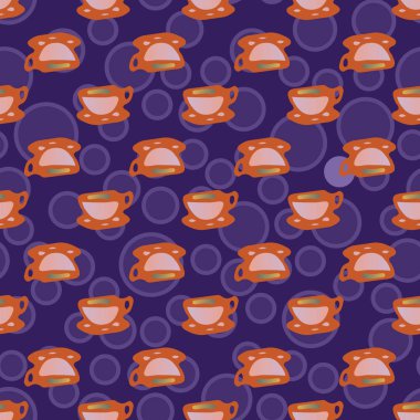 Bardak kahve veya çay arka plan seamless modeli üzerinde noktalı.