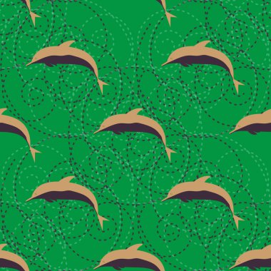 Yunuslar su altında çizim arka planı için bir sürü ile sorunsuz doku