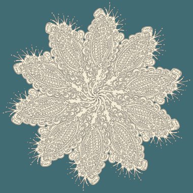 Basit renkli soyut mandala. Parlak dairesel süsleme basit şekiller oluşur. 