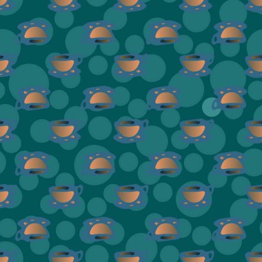 Bardak kahve veya çay arka plan seamless modeli üzerinde noktalı.