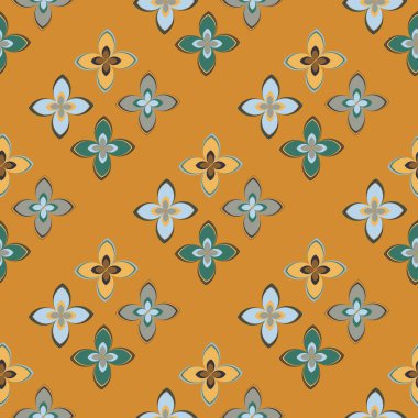 Çiçekler, vektör çizim ile çok renkli geometrik seamless modeli 