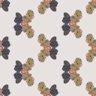 Kelebek doodle seamless modeli zentangle sanat yeni zemin için ilham verdi..