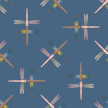 Dekoratif renkli seamless modeli ile şirin yusufçuk