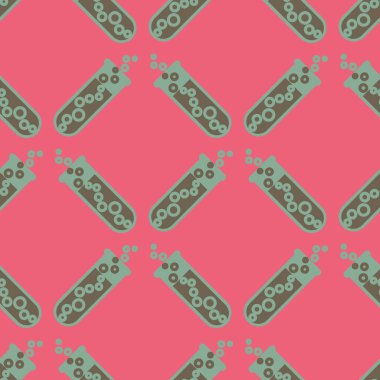 Kimya test tüpleri parlak arka plan üzerinde. Seamless modeli.