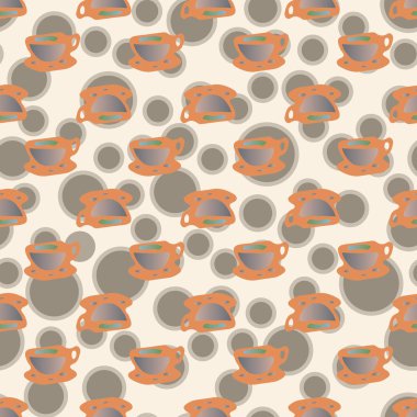 Bardak kahve veya çay arka plan seamless modeli üzerinde noktalı.